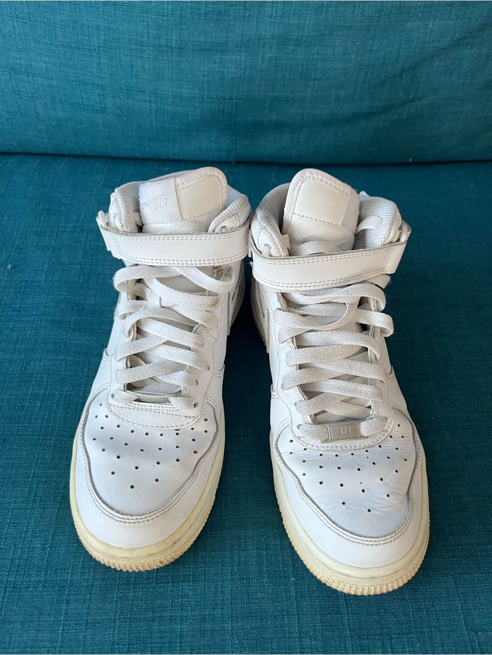 Nike Air Kids White High-Top Sneakers with Ankle Strap